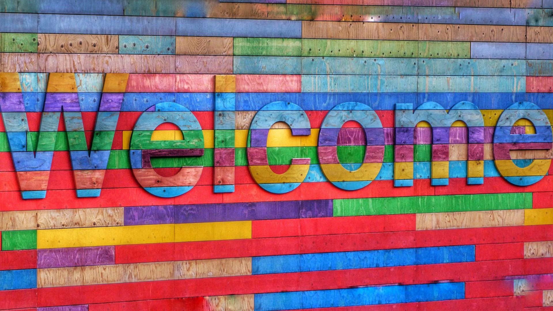 Multicoloured welcome image